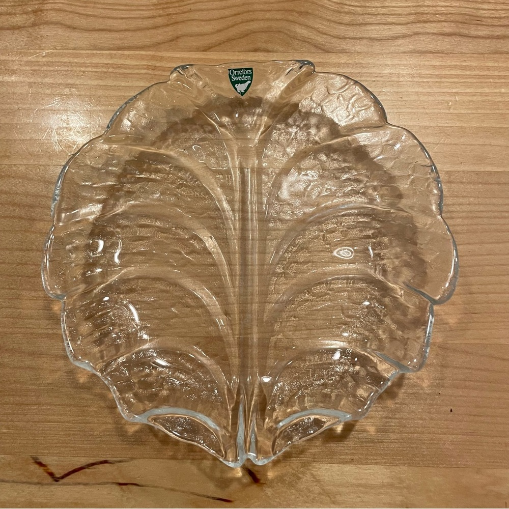 Orrefors Crystal Leaf Plate